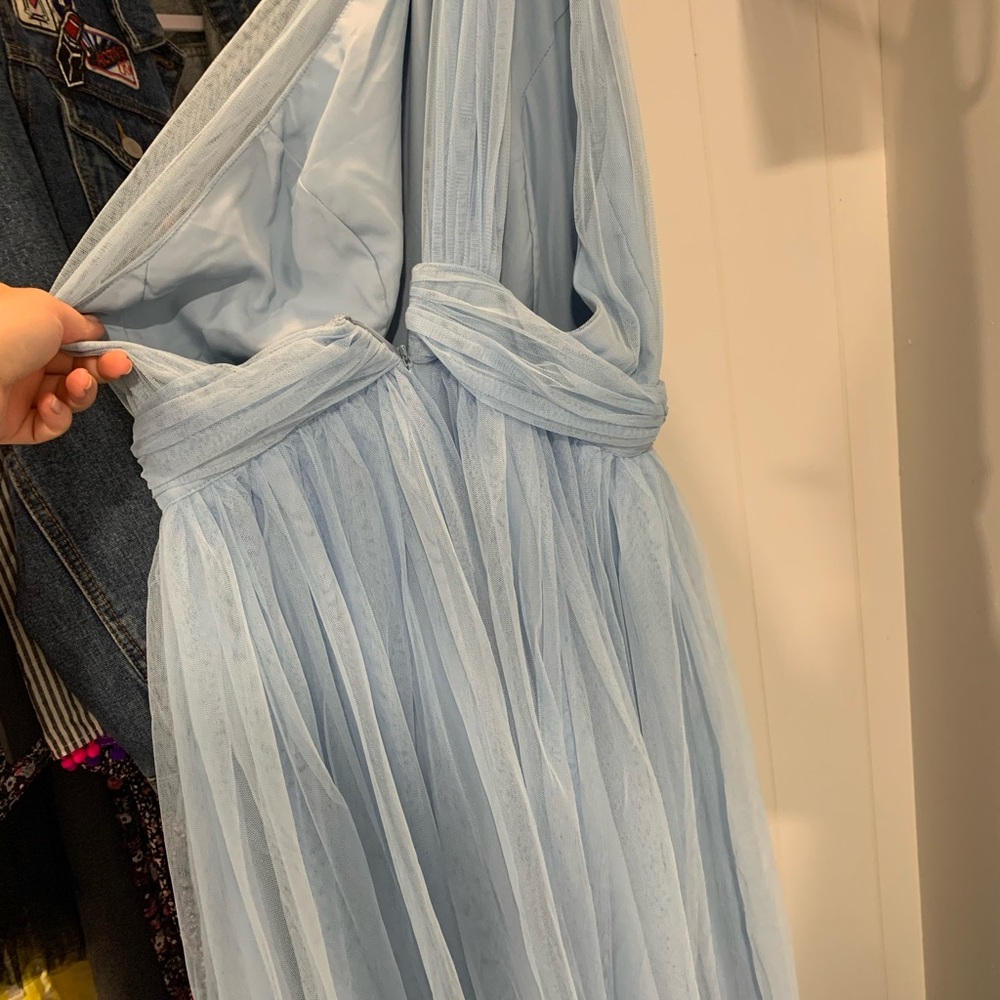 ASOS Petite one shoulder tulle maxi dress Size 6P - Picture 6 of 8